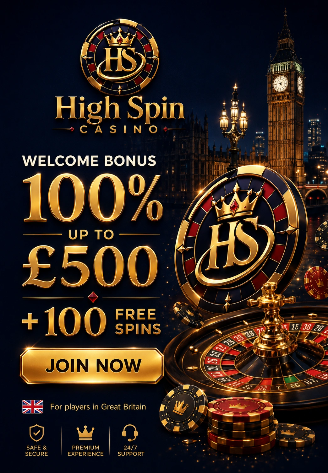 High Spin Casino affiliate landing preview